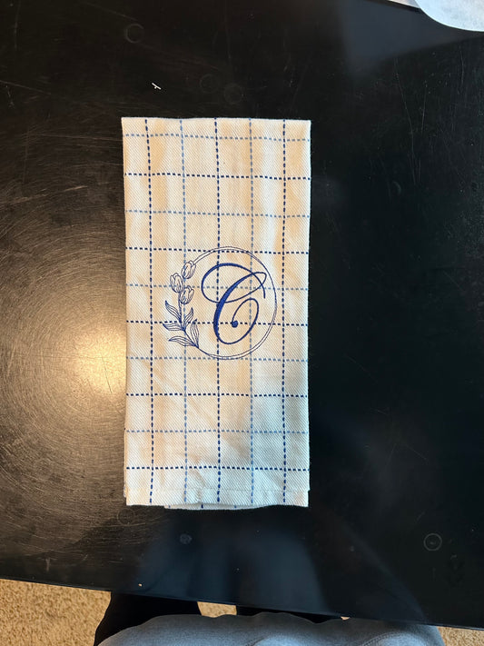 Custom Monogramed Dish Towel